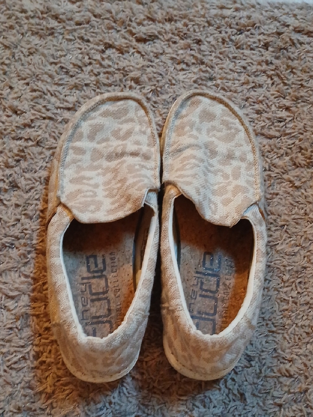 Hey Dude Beige Leopard-Print Slip-On Sneakers